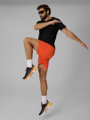 4F Spodenki treningowe szybkoschnące męskie - pomarańczowe S. Brązowe szorty sportowe męskie 4f, m, ze skóry. Za 149.99 zł.