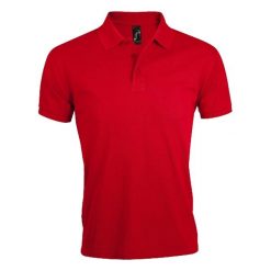 Męska Koszulka Polo Prime. Czerwone koszulki polo męskie SOL'S, m, bez wzorów, bez ramiączek. Za 86.99 zł.