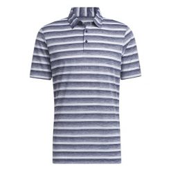Koszulka polo w dwukolorowe paski adidas. Niebieskie koszulki polo męskie Adidas, l, bez wzorów, bez ramiączek. Za 202.65 zł.