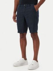 KARL LAGERFELD Szorty materiałowe 265320 562818 Granatowy Regular Fit. Niebieskie szorty męskie Karl Lagerfeld, bez wzorów, ze lnu. Za 383.99 zł.