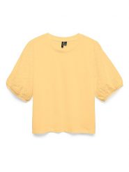 Vero Moda Bluzka w kolorze żółtym rozmiar: XL. Żółte bluzki damskie Vero Moda, xl, bez wzorów, z bawełny, bez kołnierzyka, bez ramiączek. Za 61.17 zł.