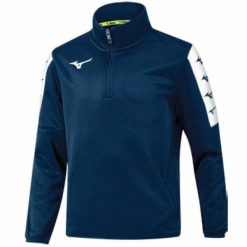 Bluza Mizuno Nara TT. Niebieskie bluzy bez kaptura męskie Mizuno, bez wzorów, sportowe, bez kołnierzyka, bez ramiączek. Za 180.00 zł.
