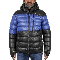 Kurtka narciarska Peak Mountain Captin. Czarne kurtki męskie Peak Mountain, m, bez wzorów, z puchu, eleganckie, bez kaptura. Za 245.50 zł.