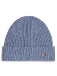 Tommy Hilfiger Czapka AW0AW16623 Niebieski. Niebieskie czapki zimowe damskie Tommy Hilfiger, z kaszmiru. Za 329.99 zł.