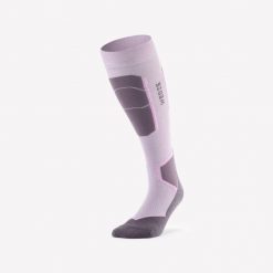 Skarpety narciarskie dla dorosłych Wedze 500 Merino Wool z wełną merynosa. Czerwone skarpetki damskie WED'ZE, bez wzorów, z dzianiny. Za 49.99 zł.