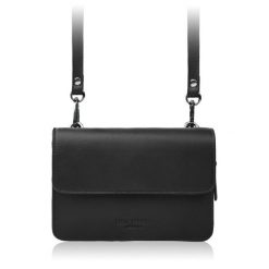 Mała torebka damska skórzana kopertówka na ramię do ręki 2w1 czarna Paolo Peruzzi AY-21-BL. Czarne torebki wieczorowe bez wzorów, ze skóry, eleganckie, bez kołnierzyka, bez ramiączek. Za 179.00 zł.