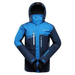 Kurtka narciarska Alpine Pro Dear 2. Niebieskie kurtki męskie Alpine Pro, na zimę, l, bez wzorów, z materiału, z kapturem. Za 779.00 zł.