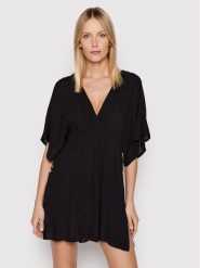 Lauren Ralph Lauren Sukienka plażowa 20151080 Czarny Relaxed Fit. Czarne sukienki damskie Lauren Ralph Lauren, na plażę, xs, bez wzorów, z wiskozy, bez kołnierzyka, bez ramiączek. Za 469.99 zł.