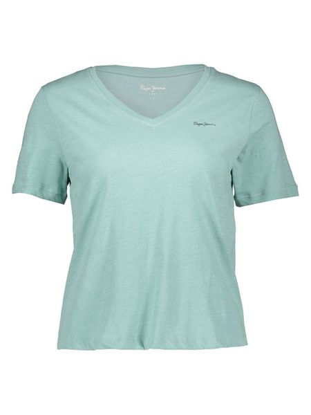 Pepe Jeans Koszulka w kolorze turkusowym rozmiar: XL. Niebieskie bluzki damskie Pepe Jeans, xl, bez wzorów, z jeansu, bez kołnierzyka. Za 79.03 zł.