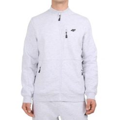 Bluza męska 4F z wysokim kołnierzem. Szare bluzy z kapturem męskie 4f, m, z bawełny. Za 179.99 zł.