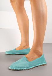 Niebieskie Espadryle Balerinki z Ozdobnymi Przeszyciami Firavione. Niebieskie baleriny damskie Born2be, bez wzorów, bez obcasa. Za 44.99 zł.
