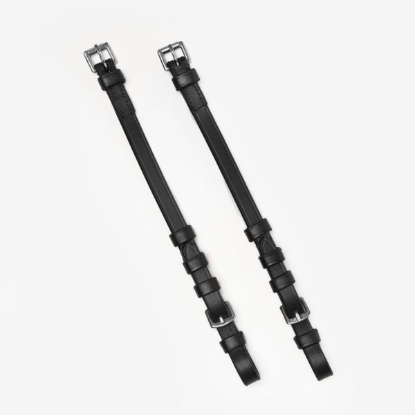 Paski policzkowe do ogłowia dla konia i kuca model 580 i 900 czarne. Czarne paski damskie FOUGANZA, bez wzorów, z materiału, sportowe. Za 39.99 zł.