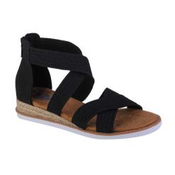 Sandały damskie, Desert Kiss - Desert Nights. Czarne sandały damskie Skechers, bez wzorów, bez obcasa. Za 279.99 zł.