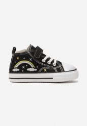 Czarne Trampki Zapinane na Rzep z Wyszywaną Aplikacją Cloudea. Czarne sukienki niemowlęce Born2be, z aplikacjami, z jeansu, bez ramiączek. Za 34.99 zł.