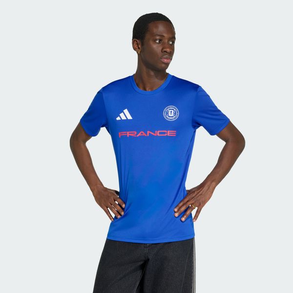 Koszulka Mistrzostwa Świata FIFA 26 Francja. Niebieskie t-shirty sportowe męskie Adidas, xl, z dzianiny, bez ramiączek, do piłki nożnej. Za 149.00 zł.