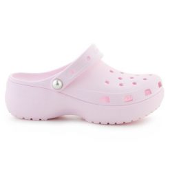 Klapki Crocs Classic Platform Pearl Clog 211231-6ZW różowe. Czerwone klapki damskie bez wzorów, bez obcasa. Za 367.32 zł.