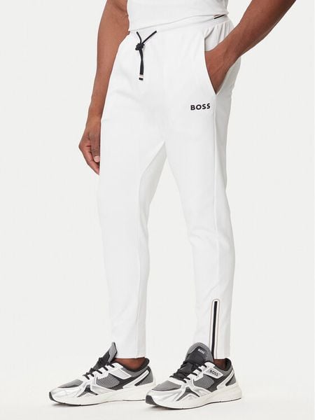 BOSS Spodnie dresowe Hicon 50542940 Biały Regular Fit. Białe spodnie dresowe męskie Boss, bez wzorów, z dresówki. Za 469.99 zł.