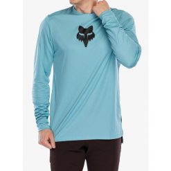 Bluza rowerowa męska Fox Ranger LS Jersey Fox Head. Niebieskie bluzy bez kaptura męskie FOX, bez wzorów, z jersey, sportowe, bez kołnierzyka, bez ramiączek. Za 202.99 zł.