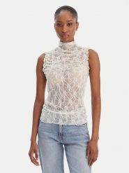 Vero Moda Bluzka Lisa 10337963 Biały Tight Fit. Białe bluzki damskie Vero Moda, xl, bez wzorów, z syntetyku, bez kołnierzyka, bez ramiączek. Za 119.99 zł.