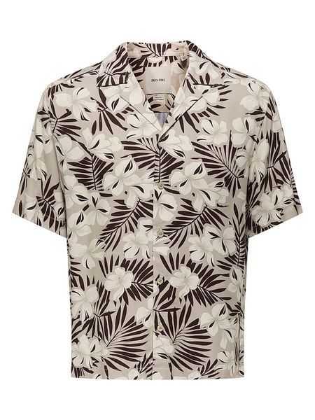 ONLY & SONS Koszula "Onsdash" - Regular fit - w kolorze beżowym rozmiar: XXL. Brązowe koszule męskie Only & Sons, xxl, bez wzorów, bez kołnierzyka, bez ramiączek. Za 61.31 zł.