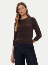MICHAEL Michael Kors Sweter MF561CJ33D Brązowy Slim Fit. Brązowe swetry klasyczne damskie MICHAEL Michael Kors, s, z wiskozy, bez kołnierzyka. Za 859.99 zł.