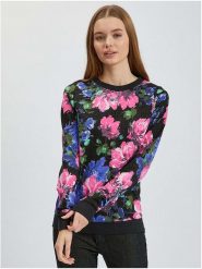 Orsay Sweter w kolorze czarno-różowo-niebieskim rozmiar: XS. Czarne swetry klasyczne damskie ORSAY, xs, bez kołnierzyka. Za 61.75 zł.
