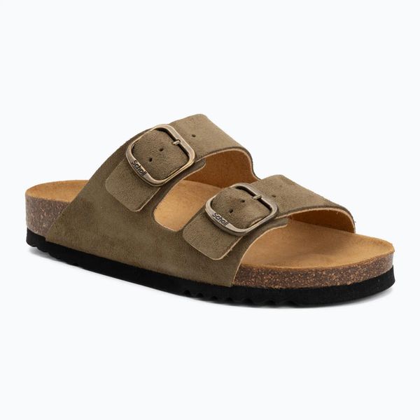 Klapki damskie Scholl Josephine Suede. Zielone klapki damskie Scholl, bez wzorów, z materiału, bez obcasa. Za 309.99 zł.
