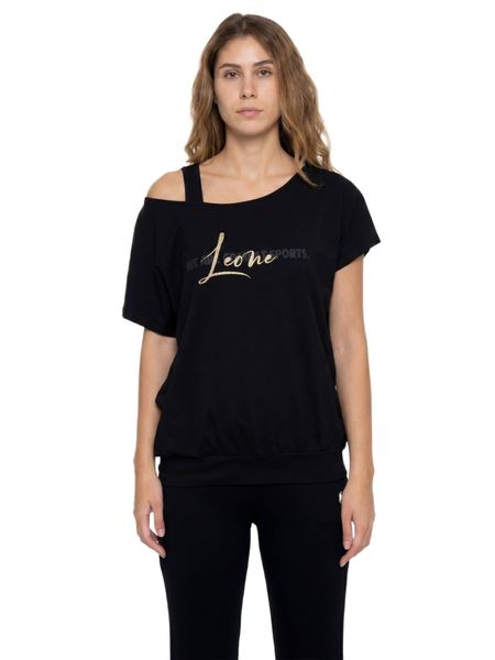 Elegancka damska koszulka. Białe t-shirty damskie LEONE 1947 APPAREL, xl, bez wzorów, bez kołnierzyka. Za 235.76 zł.