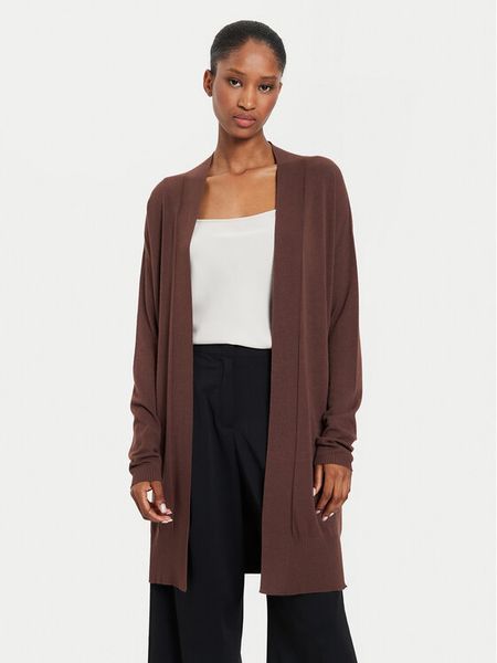 Kontatto Kardigan 3M0110 Brązowy Regular Fit. Brązowe kardigany damskie Kontatto, m, bez wzorów, z syntetyku. Za 229.99 zł.