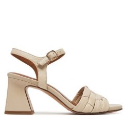 Sandały Tamaris. Brązowe sandały damskie Tamaris, bez wzorów, bez obcasa, na słupku. Za 279.99 zł.