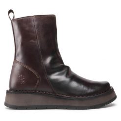 Botki Fly London. Brązowe botki damskie Fly London, bez obcasa, na płaskiej podeszwie, bez zapięcia. Za 729.99 zł.