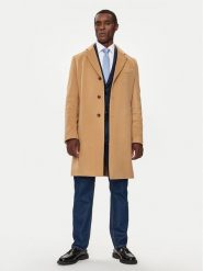 Boss Płaszcz wełniany H-Hyde 50525739 Beżowy Slim Fit. Brązowe płaszcze męskie Boss, na zimę, m, bez wzorów, z wełny. Za 2,519.00 zł.