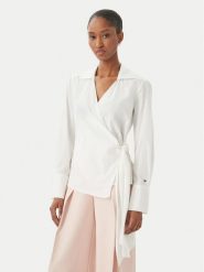 Tommy Hilfiger Koszula WW0WW49650 Biały Slim Fit. Białe koszule damskie Tommy Hilfiger, bez wzorów, z bawełny, bez kołnierzyka, bez ramiączek. Za 529.99 zł.