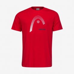 T-Shirt męski CLUB CARL. Czerwone t-shirty męskie HEAD, m, bez wzorów, z bawełny, bez kołnierzyka. W wyprzedaży za 101.50 zł.