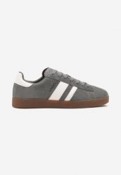 Ciemnoszare Buty Sportowe z Naturalnego Zamszu Palarwena. Szare buty sportowe na co dzień męskie Born2be, z jeansu, bez zapięcia. Za 159.99 zł.