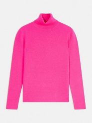 AUTHENTIC CASHMERE Kaszmirowy golf w kolorze różowym rozmiar: M. Różowe golfy damskie AUTHENTIC CASHMERE, m, bez wzorów, z kaszmiru, bez ramiączek. Za 335.02 zł.