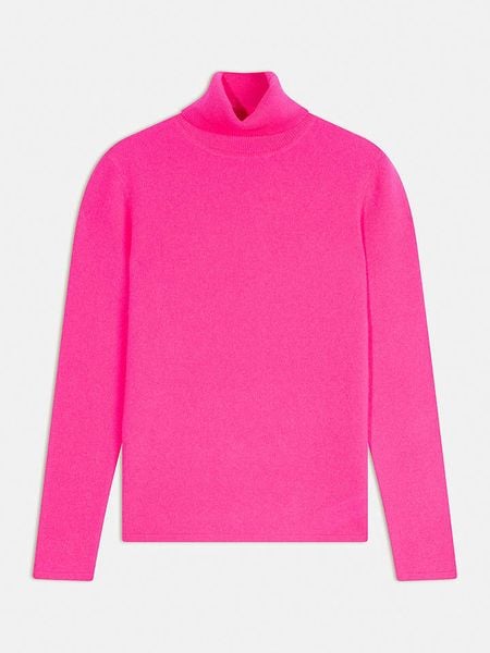 AUTHENTIC CASHMERE Kaszmirowy golf w kolorze różowym rozmiar: XL. Różowe golfy damskie AUTHENTIC CASHMERE, xl, bez wzorów, z kaszmiru, bez ramiączek. Za 322.73 zł.