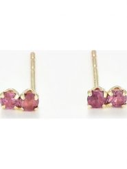 OR ÉCLAT Złote kolczyki-wkrętki "Puces Duo Précieuses" z rubinami rozmiar: onesize. Czerwone kolczyki damskie Or Éclat, z rubinem, złote. Za 347.99 zł.