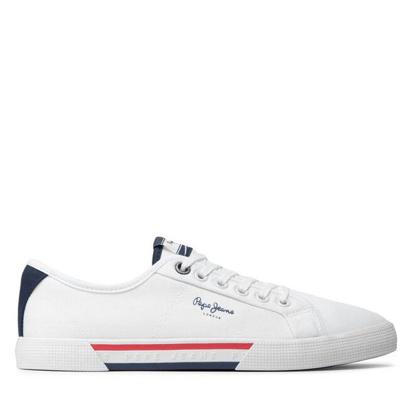 Tenisówki Pepe Jeans. Białe trampki i tenisówki męskie Pepe Jeans, bez wzorów, z jeansu, bez zapięcia. Za 189.99 zł.
