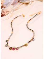 L'Atelier de Gaia Pozłacany naszyjnik z agatami - dł. 50 cm rozmiar: onesize. Żółte naszyjniki damskie L'Atelier de Gaia, pozłacane. Za 104.39 zł.