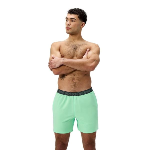 Spodenki kąpielowe męskie Speedo Hyperboom Band 16'' Wsht. Zielone kąpielówki męskie Speedo, l, bez wzorów, na fitness i siłownię. Za 141.98 zł.