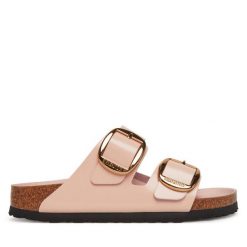 Klapki Birkenstock. Czerwone klapki damskie Birkenstock, bez wzorów, bez obcasa. Za 719.99 zł.