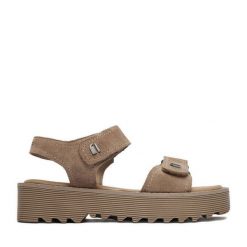 Sandały G-Star Raw. Brązowe sandały damskie G-Star Raw, bez wzorów, bez obcasa, na płaskiej podeszwie. Za 249.99 zł.