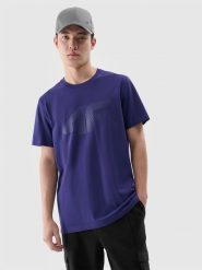 4F T-shirt regular z nadrukiem męski - granatowy XXL. Niebieskie t-shirty męskie 4f, m, bez wzorów, z bawełny, bez kołnierzyka. W wyprzedaży za 39.99 zł.