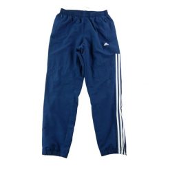 Second life - Spodnie dresowe męskie 3-Stripes z zamkami na dole - Jak nowy. Niebieskie spodnie sportowe męskie Adidas, z dresówki. Za 106.46 zł.