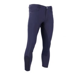 Spodnie konkursowe full grip damskie Schockemöhle Linus. Niebieskie spodnie materiałowe damskie SCHOCKEMÖHLE, bez wzorów, eleganckie. Za 932.50 zł.