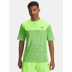 Koszulka T-Shirt Męski Treningowy Under Armour Szybkoschnący UA Tech. Zielone t-shirty męskie Under Armour, m, bez wzorów, bez kołnierzyka. W wyprzedaży za 88.09 zł.