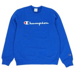 Champion bluza męska sportowa wygodna ciepła sweter logo bawełniana r. M. Niebieskie bluzy bez kaptura męskie CHAMPION, bez wzorów, z bawełny, sportowe, bez kołnierzyka, bez ramiączek. Za 209.00 zł.