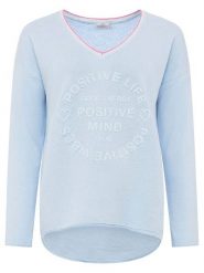 Zwillingsherz Bluza "Positive Mind" w kolorze błękitnym rozmiar: S/M. Niebieskie bluzy bez kaptura damskie Zwillingsherz, m. Za 142.45 zł.