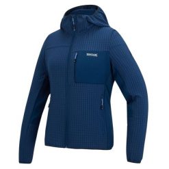 Damska bluza polarowa z kapturem i zamkiem błyskawicznym Kemilia. Niebieskie bluzy z kapturem damskie Regatta, m, z elastanu. Za 229.99 zł.